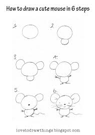 Love To Draw Things How To Draw A Cute Mouse In 6 Steps Cute Easy Drawings Easy Drawings For Kids Cute Drawings