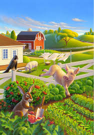 Robin Moline Nature Art Painting Farm Art Naive Painting