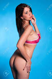 Beautiful Young Brunette Bottomless In A Pink Bra Stock Photo, Picture And  Royalty Free Image. Image 11917095.