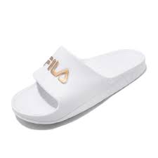 Details About Fila 4s355t119 White Gold Men Women Unisex Sports Sandals Slides Slippers