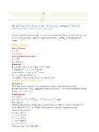 Maybe you would like to learn more about one of these? Soal Dan Pembahasan Teori Kuantum Planck 2