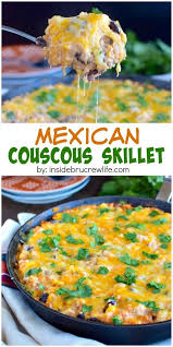 Reduce heat to medium and repeat with the remaining 1 tablespoon oil and fennel. Mexican Couscous Skillet Easy Skillet Dinner Mexican Food Recipes Easy Skillet Meals