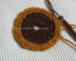 Pola rajut bunga gratis (crochet). Merajut Kaitkan Buket Bunga Matahari Skema Rajutan