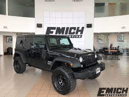 Used 2014 jeep wrangler sport with 4wd, fog lights, trailer hitch, bucket seats, 17 inch wheels, hard top, satellite radio, 16 inch wheels, and cloth seats. Gently Preowned 2014 Jeep Wrangler Unlimited Sport For Sale In Denver