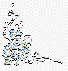 Islamic design cliparts co sewing pinterest clipartsco. Corner Flower Border Design Black And White Hd Png Download Vhv