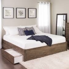 Mattress and linens not included. King Select 4 Post Platform Bed With 4 Drawers Drifted Gray Prepac Target