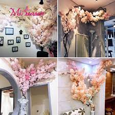 It goes very well with rattan, which is sometimes found in the form of a mirror. New Cherry Blossoms Landscaping Set Artificial Large Indoor Decoration For Home Wedding Living Room Wall Flower Plant Decorative Artificial Dried Flowers Aliexpress