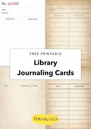 Free Printable Library Card Template Tortagialla Printable Journal Cards Journal Printables Free Free Vintage Printables