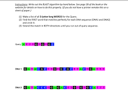 Words with 5 letters that start with a: Instructions Write Out The Blast Algorithm By Han Chegg Com