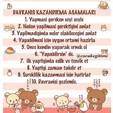 Davranis Kazandirma Asamalari Rehber Ogretmen Ebeveyn Olmak Davranis Cizelgeleri
