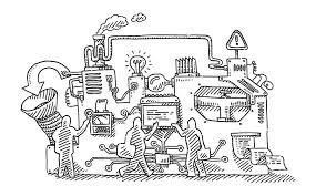 Complex Machine Drawing Drawing By Frank Ramspott | Fine Art America