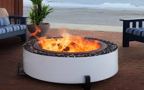 When the fire is burning, the walls heat up and the hot air rises through the gap between the two walls. Creative Homescapes Breeo Luxeve Fire Pit 1