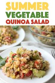 Bursting With Vegetables This Summer Vegetable Quinoa Salad Will Become A Warm Weather Favorite Full Of Health Vegetable Quinoa Summer Vegetable Quinoa Salad