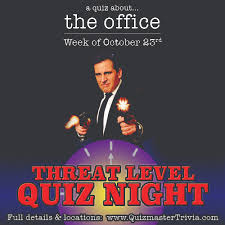 Fill in the desks 12. Threat Level Quiz Night The Office Trivia Night Is Back Quizmaster Trivia Drink While You Think