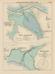 Port Jefferson Ny Southport Ct Colored Nautical Chart