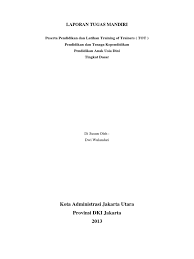 Arial ukuran huruf 18, warna biru. Laporan Tugas Mandiri