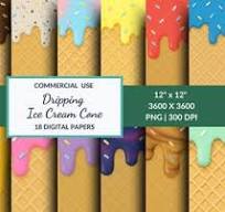Waffle Cone Digital Paper – Ice Cream Backgrounds (digital ...