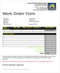 This work order form is designed to be simple yet effective. Free 9 Sample Work Order Forms In Ms Word Pdf