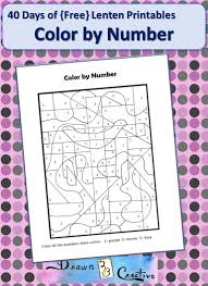40 Days Of Free Lenten Printables Color By Number Drawn2bcreative Catholic Lent Lenten Activities Lent Kids