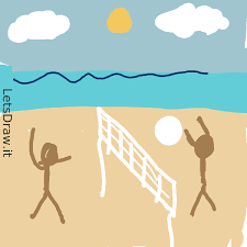 Ela representa a área do jogo que é disputado entre duas equipes de 6 jogadores cada. Como Desenhar Volei De Praia Aprenda A Desenhar Com Outros Jogadores De Letsdrawit