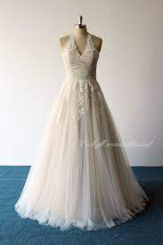 Romantic Vintage Lace Wedding Dress Aline Halter Wedding Etsy Lace Wedding Dress Vintage Halter Wedding Dress Vintage Lace Weddings