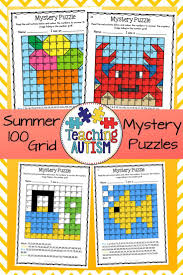 Summer Math Mystery Picture Worksheets Number Grid Math Mystery Picture Grid Puzzles
