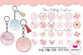 Download Flower Keychain Butterfly Keychain Circular Monogram Svg 1259628 Cut Files Design Bundles