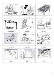 Image Result For Contoh Kata Kerja Bahasa Melayu Malay Language Kindergarten Worksheets Free Printables Preschool Printables