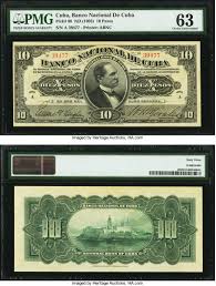 Banco nacional de cuba (125). Numisbids Heritage World Coin Auctions Fun Signature Currency Sale 4021 Lot 28154 World Currency Cuba Banco Nacional De Cuba 10 Pesos Nd 1905 Pick 68