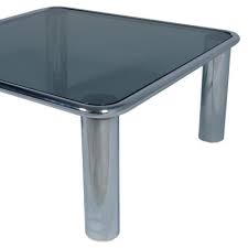 Product title geometric frame rectangular coffee table chrome. Mid Century Modern Smoked Glass Chrome Coffee Table By Mario Bellini For Sale At Pamono