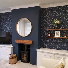 2 736 Likes 95 Comments I Love Wallpaper Ilovewallpaper Co Uk On Instagram Navy Interio Living Room Design Blue Gold Living Room Gold Living Room Decor