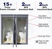 Bastone Dual Portable Restroom Mobile Toilet,2 Stall w/2 ...