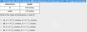 Solved Kris Made This Chart To Show The Different Dimensi