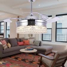 When fold, the 4 acrylic blades will extend and retract automatically 42 Aadvik 4 Blade Led Ceiling Fan With Remote Control And Light Kit Included Ceiling Fan With Remote Led Ceiling Fan Ceiling Fan