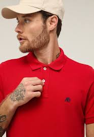 Camisa Polo Aeropostale Reta Lisa Vermelha