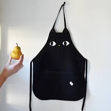 Tablier Enfant Tablier De Cuisine Chat Noir Nez Coeur Jaune Poche Double Toile Coton Taille 2 4 Ans 100 Coton In 2020 Kids Apron Apron Black Cat