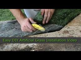 2.lay the turf onto the now clean and level area you are covering. How To Install Artificial Grass Diy Artificial Grass Recyclers Youtube