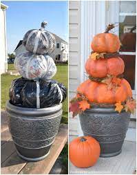 A stack of three, that's what! Diy Outdoor Real Looking Pumpkins The Stonybrook House