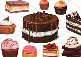 27 Hand Drawn Vector Cakes Set Fresh Cake Food Coffee Cake