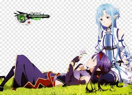 Kirito is the main character of the sword art online series. Sword Art Online Konno Yuuki Asuna Good Bye Two Female Anime Characters On Green Grass Field Art Png Pngegg