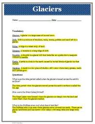 The drawing below shows a glacial erratic found on the beach of the north shore of long island near. Ice Age Glaciers Worksheet Activity With Vocabulary Answer Key By Wise Guys