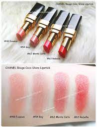 Chanel Rouge Coco Shine Lipsticks 48 Evasion 54 Boy 62 Monte Carlo 63 Rebelle Chanel Lip Chanel Lip Gloss Chanel Lipstick