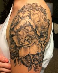 My Floral Shoulder Cap Floral Tat Shouldercap Tattoo Tattedup Shoulder Cap Tattoo Shoulder Tattoo Cap Sleeve Tattoos