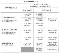 Cuti sekolah 2019 negeri sarawak kronis c. Jadual Tarikh Cuti Penggal Sekolah Serta Cuti Perayaan 2019