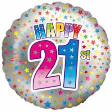 Rose gold 21st birthday helium party balloon. 21st Birthday Balloon Oasis Flowers Balloons
