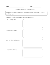 Drawing Metaphors Worksheet Figure Of Speech Metaphor Worksheets