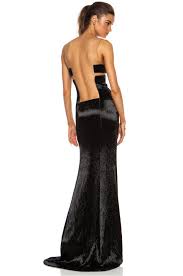 Kaufmanfranco Liquid Glass Column Gown In Onyx Fwrd Column Gown Couture Fashion