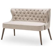 And the fabric can be suited to match the rest of the dining set, keeping to continuity. Michael Amini Crossings Ki Crsg900 217 Upholstered Dining Bench With Tufted Wing Back Design Corner Furniture Dining Benches