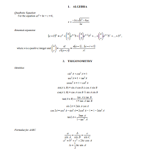 Instead, i encourage students to think critically about how formulas are derived. O Level A Maths Standard Formula Sheet Kenneth