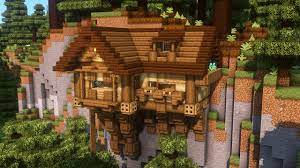 Browse and download minecraft modern house maps by the planet minecraft community. Minecraft How To Build A Wooden Cliffside House Tutorial Youtube
